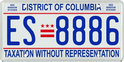DC license plate ES8886
