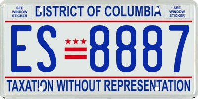 DC license plate ES8887