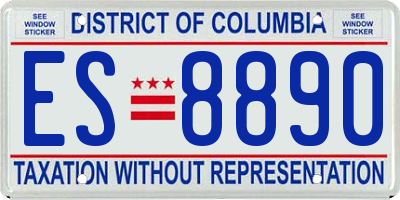DC license plate ES8890