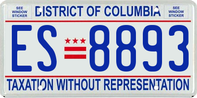 DC license plate ES8893