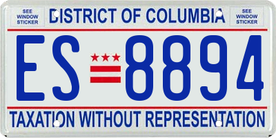 DC license plate ES8894