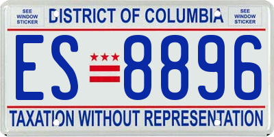 DC license plate ES8896