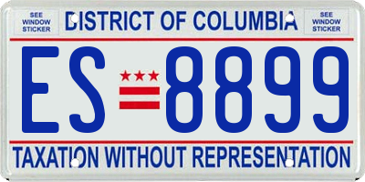 DC license plate ES8899