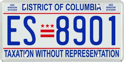 DC license plate ES8901