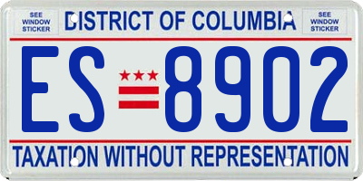 DC license plate ES8902