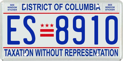 DC license plate ES8910