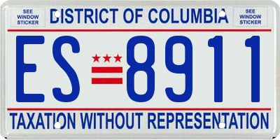 DC license plate ES8911