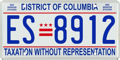 DC license plate ES8912