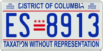 DC license plate ES8913