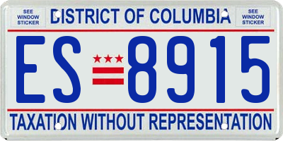 DC license plate ES8915