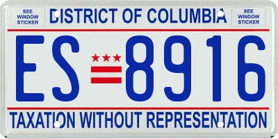 DC license plate ES8916