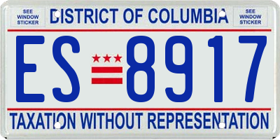 DC license plate ES8917