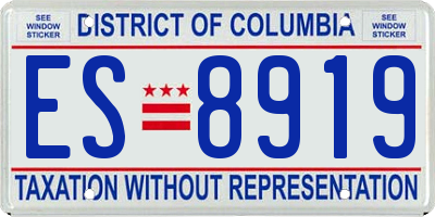 DC license plate ES8919