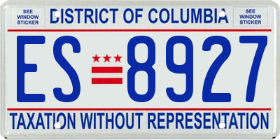 DC license plate ES8927