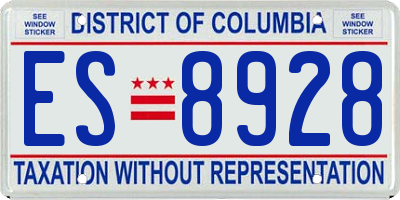 DC license plate ES8928