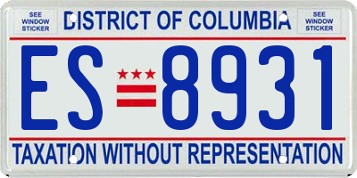 DC license plate ES8931