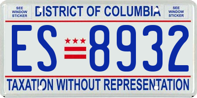 DC license plate ES8932