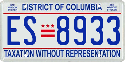 DC license plate ES8933