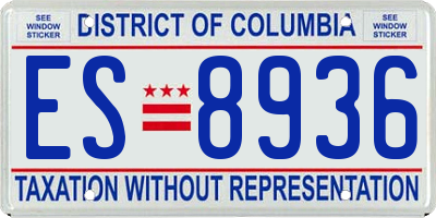 DC license plate ES8936