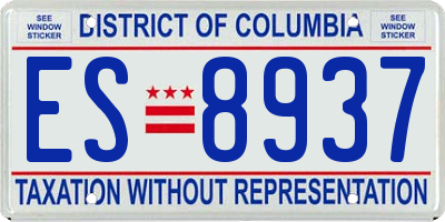 DC license plate ES8937