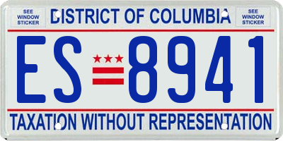 DC license plate ES8941