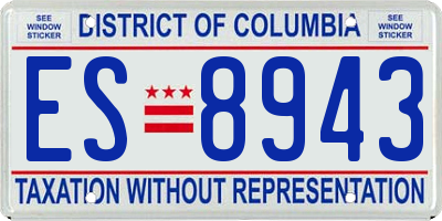 DC license plate ES8943