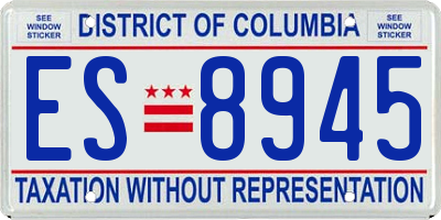 DC license plate ES8945