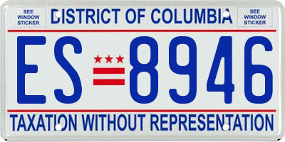 DC license plate ES8946