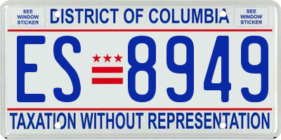 DC license plate ES8949