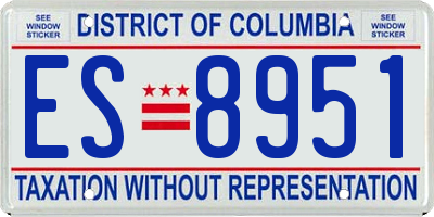 DC license plate ES8951