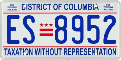 DC license plate ES8952