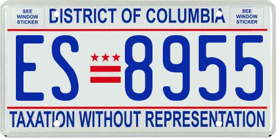 DC license plate ES8955