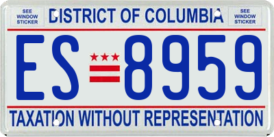 DC license plate ES8959