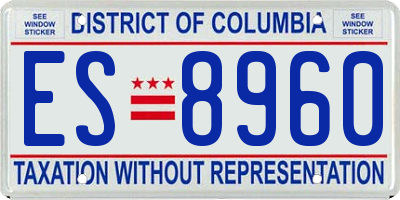 DC license plate ES8960