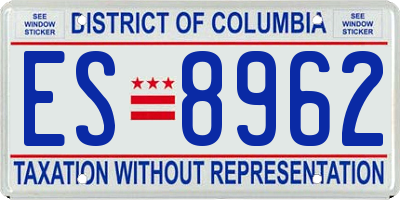 DC license plate ES8962