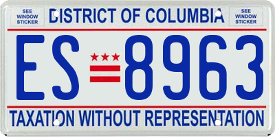DC license plate ES8963