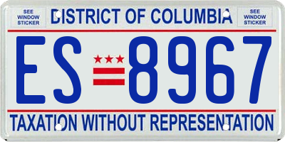 DC license plate ES8967