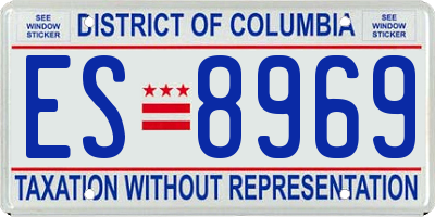 DC license plate ES8969