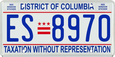 DC license plate ES8970