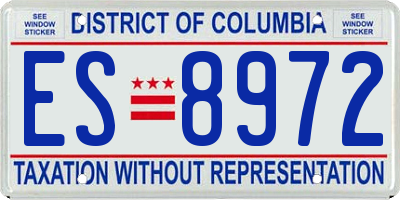 DC license plate ES8972
