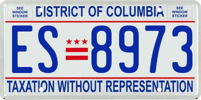 DC license plate ES8973