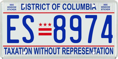 DC license plate ES8974
