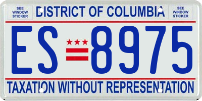DC license plate ES8975