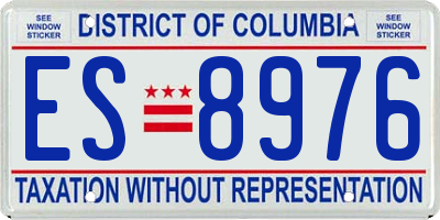 DC license plate ES8976