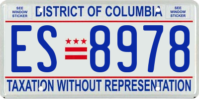 DC license plate ES8978
