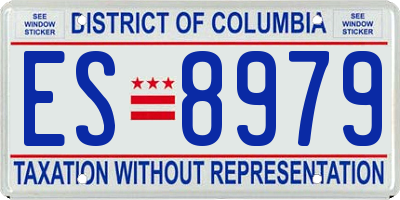 DC license plate ES8979