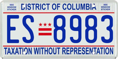 DC license plate ES8983