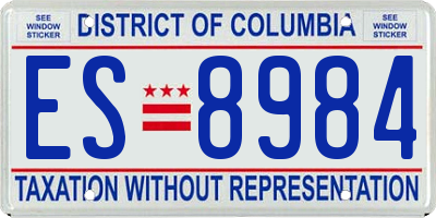 DC license plate ES8984