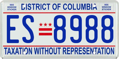 DC license plate ES8988