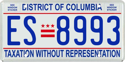 DC license plate ES8993